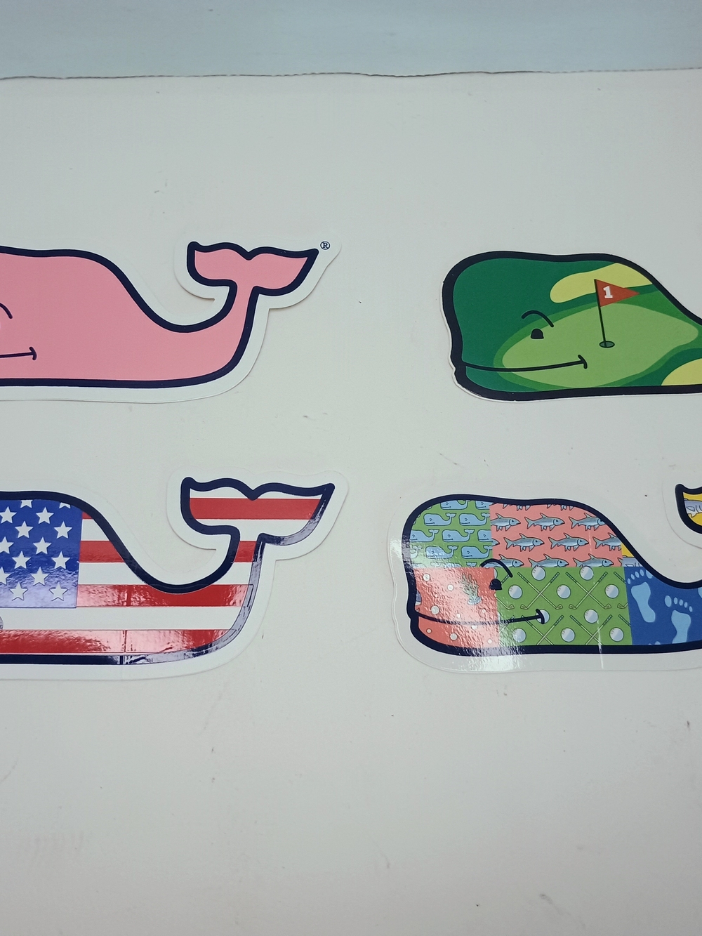 Vineyard Vines Pink and Multicolor Whale Stickers Set Of 4